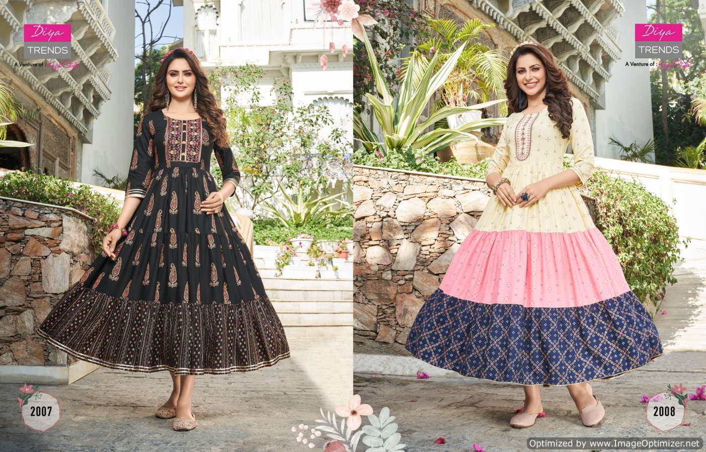 Groom 2 Festive Wear Designer Cotton Heavy Long Anarkali Kurti Collection